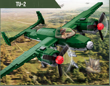 Load image into Gallery viewer, 311PCS Medium Bomber TU2 Fighter Plane Building Block Brick Soldier Figure Model Fully