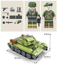 Load image into Gallery viewer, 578PCS Military T34 Medium Tank Building Blocks Bricks Model Soldier Figures Educational Toy Fully