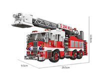 Load image into Gallery viewer, 737PCS MOC Aerial Ladder Fire Truck Engine Building Block Brick Model Figure Educational Toy Fully