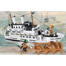 Load image into Gallery viewer, 455PCS Military WW2 Royal Daffodil Cruise Ship Figure Model Toy Building Block Brick Gift Kids