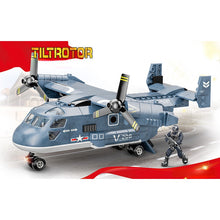 Load image into Gallery viewer, 379PCS Military WW2 Osprey V22 Helicopter Figure Model Toy Building Block Brick Gift Kids