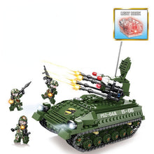 Load image into Gallery viewer, 627PCS Military WW2 PGZ-04A 25mm Self Propelled Antiaircraft System Tank Figure Model Toy Building Block Brick Gift Kids