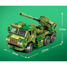 Load image into Gallery viewer, 603PCS Military WW2 155mm Vehicle Mounted Howitzer Figure Truck Model Toy Building Block Brick Gift Kids