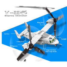 Load image into Gallery viewer, 593PCS Military V-22 Osprey Aircraft Bell Boeing Model Building Block Brick Toy Gift Set Kids New