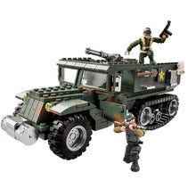 Load image into Gallery viewer, 499PCS Military Semi Tracked Armored Vehicle Truck Figures Model Building Block Brick Toy Gift Set Kids New