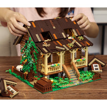 Load image into Gallery viewer, 2097PCS MOC City Street Town Retro Wood Cabin House Villa Model Toy Building Block Brick Gift Kids Compatible Lego LED Light