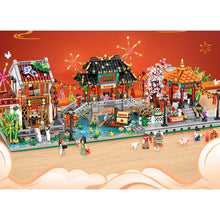 Load image into Gallery viewer, MOC Micro Mini Chinese New Year Traditional Bridge Pavilion Teahouse Model Figure Toy Building Block Brick Gift Kids