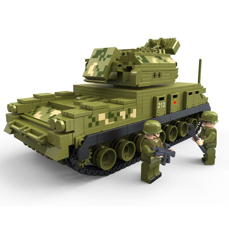 846PCS Military WW2 HQ-17 Air Defense Missile System Tank Figure Model Toy Building Block Brick Gift Kids Compatible Lego