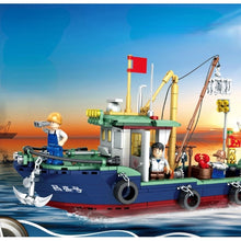 Load image into Gallery viewer, MOC Fishing Boat Figures Model Toy Building Block Brick Gift Kids