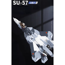 Load image into Gallery viewer, 893PCS Military WW2 2in1 Su-57 Felon Air Fighter Plane Figure Model Toy Building Block Brick Gift Kids