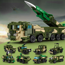 Load image into Gallery viewer, 856PCS Military WW2 8in1 DF-17 Ballistic Missile Truck Figure Model Toy Building Block Brick Gift Kids