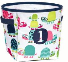 Load image into Gallery viewer, Thirty one Mini Storage bin Round organizer 31 gift in Topsy Turtles