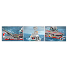 Load image into Gallery viewer, 446PCS Military WW2 CVN Nuclear Powered Aircraft Carrier Figure Model Toy Building Block Brick Gift Kids