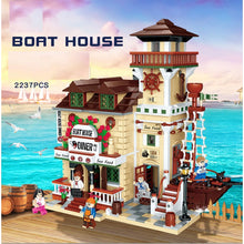 Load image into Gallery viewer, 2237PCS MOC Wharf Pier Boat House Diner Restaurant Model Figure Toy Building Block Brick Gift Kids