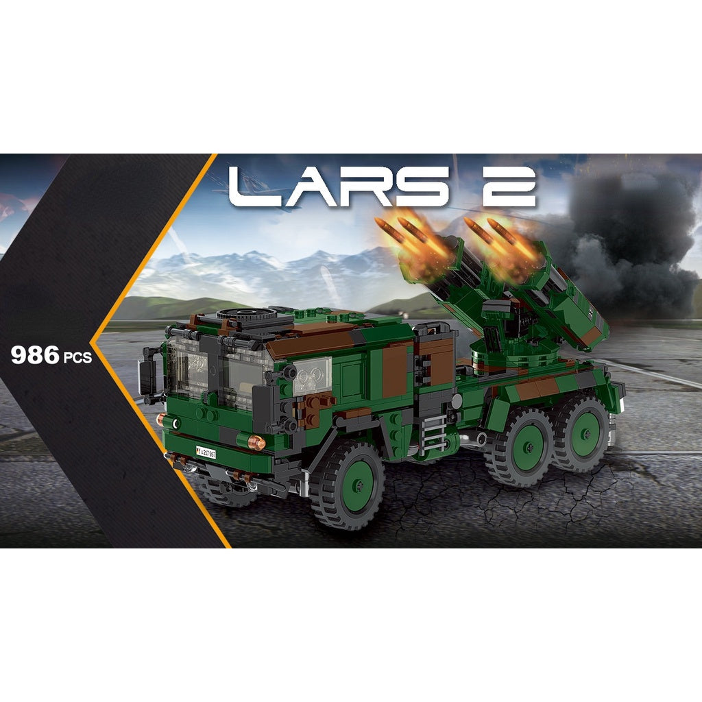 986PCS WW2 MLRS Multiple Rocket Launcher Truck Model Toy Building