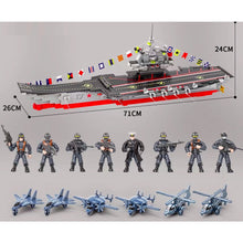 Load image into Gallery viewer, 1624PCS Military WW2 Shandong Aircraft Carrier Ship Figure Model Toy Building Block Brick Gift Kids Compatible Lego