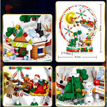 Load image into Gallery viewer, 878PCS MOC Micro Mini Christmas Eve Ferries Wheel Santa House Model Toy Building Block Brick Gift Kids Display Light