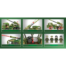 Load image into Gallery viewer, 603PCS Military WW2 155mm Vehicle Mounted Howitzer Figure Truck Model Toy Building Block Brick Gift Kids