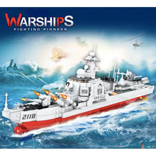 Load image into Gallery viewer, 1085PCS Military WW2 Type 052 Destroyer Luhu Class Ship Model Toy Building Block Brick Gift Kids