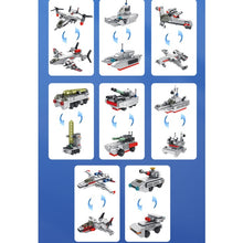 Load image into Gallery viewer, 782PCS Military WW2 8in1 Battle Warship Ship Model Toy Building Block Brick Gift Kids