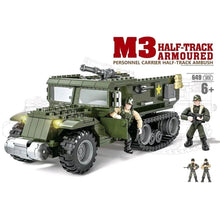 Load image into Gallery viewer, 649PCS Military M3 Half Track Armoured Carrier Ambush Truck Figure Model Toy Building Block Brick Gift Kids