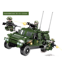 Load image into Gallery viewer, 446PCS Military WW2 Warrior Armored vehicle Jeep Figure Model Toy Building Block Brick Gift Kids