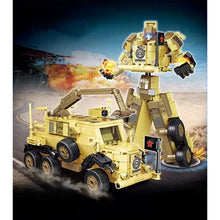Load image into Gallery viewer, MOC Military WW2 Warrior Demining Transporter Armored Car Truck Transformer Mecha Model Toy Building Block Brick Gift Kids
