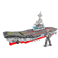 Load image into Gallery viewer, 446PCS Military WW2 CVN Nuclear Powered Aircraft Carrier Figure Model Toy Building Block Brick Gift Kids