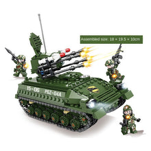 Load image into Gallery viewer, 627PCS Military WW2 PGZ-04A 25mm Self Propelled Antiaircraft System Tank Figure Model Toy Building Block Brick Gift Kids