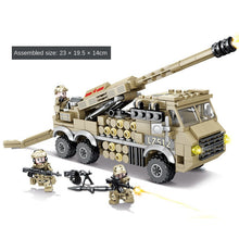 Load image into Gallery viewer, 432PCS Military WW2 155mm Howitzer Truck Figure Model Toy Building Block Brick Gift Kids
