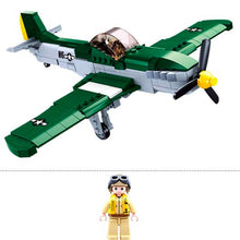 Load image into Gallery viewer, 323PCS Military WW2 P-51D Mustang Air Fighter Figure Model Toy Building Block Brick Gift Kids
