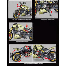 Load image into Gallery viewer, 658PCS MOC Technic Motorcycle Motor Bike Model Toy Building Block Brick Gift Kids