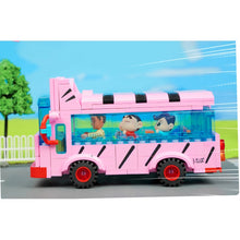 Load image into Gallery viewer, MOC Crayon Shin-chan Cat School Bus Comic Cartoon Figure Model Toy Building Block Brick Gift Kids