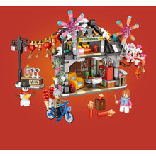 Load image into Gallery viewer, 891PCS Mini Micro Spring Festival Chinese Lunar New Year House Home Figure Model Toy Building Block Brick Gift Kids