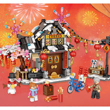 Load image into Gallery viewer, 891PCS Mini Micro Spring Festival Chinese Lunar New Year House Home Figure Model Toy Building Block Brick Gift Kids