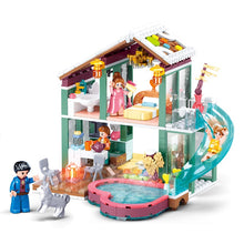 Load image into Gallery viewer, 429PCS MOC City Girls Hot Spring Spa Villa Resort Figure Model Toy Building Block Brick Gift Kids