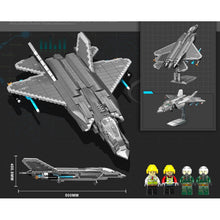 Load image into Gallery viewer, 1586PCS Military WW2 Shenyang J-31 Gyrfalcon Air Plane Fighter Figure Stand Model Toy Building Block Brick Gift Kids Compatible Lego