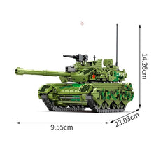 Load image into Gallery viewer, 641PCS WW2 Military 99A Main Battle Tank Figure Model Toy Building Block Brick Gift Kids