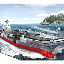 Load image into Gallery viewer, 3094PCS Military WW2 Large PLA Navy Liaoning Class 001 Aircraft Carrier Figure Model Toy Building Block Brick Gift Kids