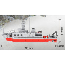 Load image into Gallery viewer, 383PCS Military WW2 Type 081 Mine Countermeasures Ship Wochi Class Figure Model Toy Building Block Brick Gift Kids