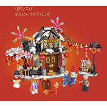 Load image into Gallery viewer, 891PCS Mini Micro Spring Festival Chinese Lunar New Year House Home Figure Model Toy Building Block Brick Gift Kids