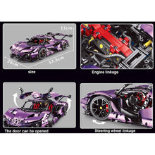 Load image into Gallery viewer, 3668PCS MOC Technic Purple Super Racing Sports Car Model Toy Building Block Brick Gift Compatible Lego
