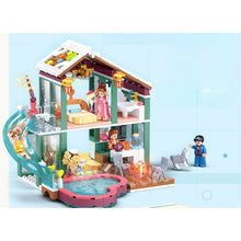 Load image into Gallery viewer, 429PCS MOC City Girls Hot Spring Spa Villa Resort Figure Model Toy Building Block Brick Gift Kids
