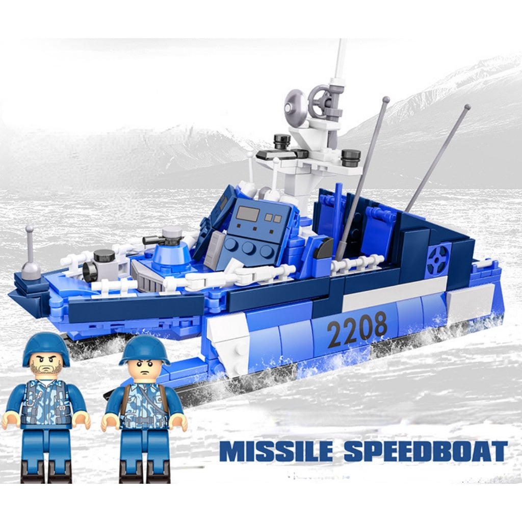 385PCS Military WW2 Type 022 Missile Speed Boat Houbei Class
