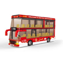 Load image into Gallery viewer, MOC City Town Tour Double Decker School Sightseeing Bus Model Toy Building Block Brick Gift Kids