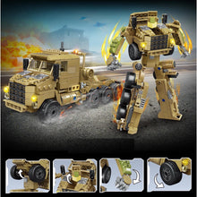 Load image into Gallery viewer, MOC Military WW2 Warrior Demining Transporter Armored Car Truck Transformer Mecha Model Toy Building Block Brick Gift Kids