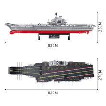 Load image into Gallery viewer, 3094PCS Military WW2 Large PLA Navy Liaoning Class 001 Aircraft Carrier Figure Model Toy Building Block Brick Gift Kids