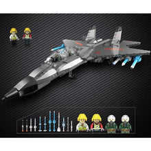 Load image into Gallery viewer, 1250PCS Military WW2 J-16 Multirole Air Plane Fighter Figure Stand Model Toy Building Block Brick Gift Kids Compatible Lego