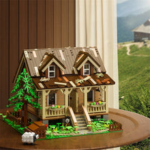 Load image into Gallery viewer, 2097PCS MOC City Street Town Retro Wood Cabin House Villa Model Toy Building Block Brick Gift Kids Compatible Lego LED Light