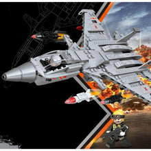 Load image into Gallery viewer, 345PCS Military WW2 J-15 Flying Shark Flanker-D Air Fighter Aircraft Figure Model Toy Building Block Brick Gift Kids Compatible Lego